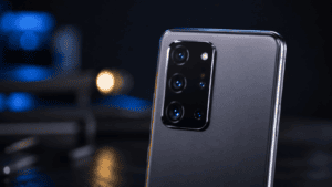 Samsung Galaxy S20 Camera: Close-up of an unbranded phone camera module illustrating the Samsung Galaxy S20 camera system and lenses