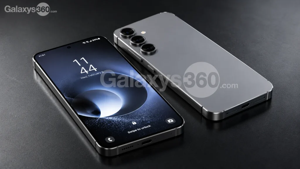 Unbranded flagship smartphone on a dark studio background illustrating Galaxy S27 release date rumours for early 2027